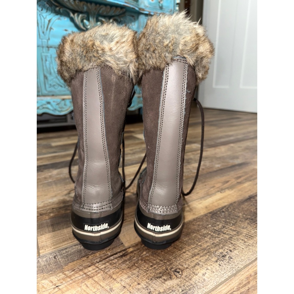 Northside Women Waterproof Insulated Winter Snow Boot  Lined Lace Up Brown Sz‎ 8 - Picture 3 of 7